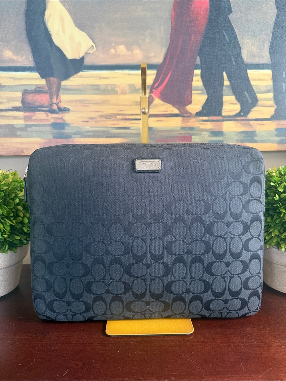 COACH VINTAGE SIGNATURE 🖤BLACK🖤 LAPTOP SLEEVE CASE BAG 🌟EUC🌟 - Picture 15 of 16